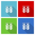 Agricultural icon set, flat design vector illustration in eps 10 for webdesign and mobile applications in four color options