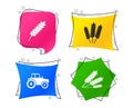 Agricultural icons. Wheat corn or Gluten free. Vector Royalty Free Stock Photo