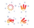 Agricultural icons. Wheat corn or Gluten free. Vector Royalty Free Stock Photo