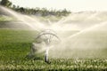 An agricultural irrigation system in an Idaho wheat field. Royalty Free Stock Photo