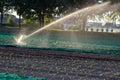 Agricultural irrigation system is needed due to hot summer and drought caused by climate change threatens agriculture and farming Royalty Free Stock Photo