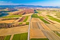 Agricultural landscape in early spring aerial view