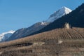 Agricultural landscape on the hills of Aosta valley, Italy