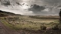 Agricultural landscape near Lake Titicaca, Peru Royalty Free Stock Photo