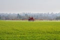 Agricultural Machine spraying crops Royalty Free Stock Photo