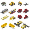 Agricultural Machinery Icon Set Royalty Free Stock Photo