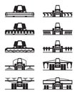 Agricultural machinery icon set