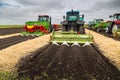 Yekaterinburg, RUSSIA - August 23, 2018: Agricultural machinery in a potato field Royalty Free Stock Photo