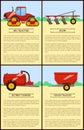 Agricultural Machinery Set, Cartoon Vector Banner