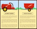 Agricultural Machinery Set, Cartoon Vector Banner