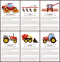 Agricultural Machinery Set, Cartoon Vector Banner Royalty Free Stock Photo