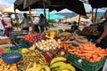 Agricultural market fair in Villa de Leyva. Colombia. Royalty Free Stock Photo