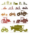 Agricultural mechanization icons.