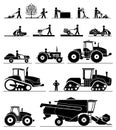 Agricultural mechanization icons.