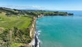 The cliffs at the Taranaki coastline at the Whitecliffs coastal walk