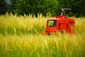agricultural robot in the field. Neural network AI generated