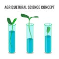 Agricultural science concept showing sprout in glass tube