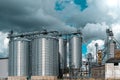 Agricultural Silos - Building Exterior, Storage and drying of grains Royalty Free Stock Photo