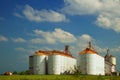 Agricultural silos in the fields