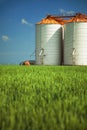 Agricultural silos in the fields