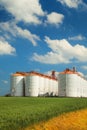 Agricultural silos in the fields