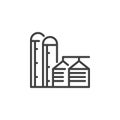 Agricultural silos line icon