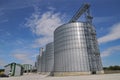 Agricultural Silos. Metal grain facility with silos.