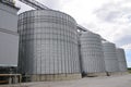 Agricultural Silos. Metal grain facility with silos.