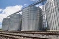 Agricultural Silos. metal grain facility with silos.