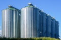 Agricultural silos, storage and drying of grains, wheat, corn, soy, sunflower, grain dryer Royalty Free Stock Photo