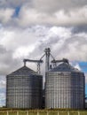 Agricultural silver silo in Mato Grosso State Royalty Free Stock Photo