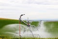 An agricultural irrigation system in an Idaho wheat field.