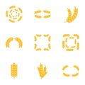 Agricultural symbols icons set, cartoon style Royalty Free Stock Photo
