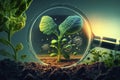 Agricultural technologies for growing plants and scientific research concept created with technology Royalty Free Stock Photo