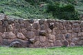 Agricultural terraces in the Sacred Valley. Inca stone stairs, Moray in Cusco, Sacred Valley, Peru