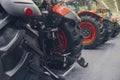 Agricultural tractors lined up in a row Royalty Free Stock Photo