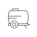 Agricultural trailer line outline icon