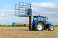 Agricultural traktor with hay bails