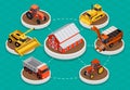 Agricultural Vehicles Isometric Infographics Royalty Free Stock Photo