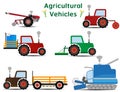 Agricultural vehicles vector icon design