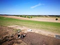 Agricultural view. Artistic look in vintage vivid colours. Royalty Free Stock Photo