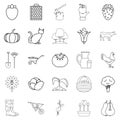 Agriculturalist icons set, outline style Royalty Free Stock Photo