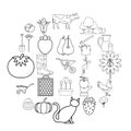 Agriculturalist icons set, outline style Royalty Free Stock Photo