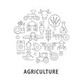 Agriculture abstract linear concept layout with headline