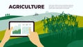 Agriculture and analysis data by tablet Royalty Free Stock Photo