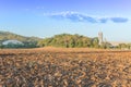 Agriculture area on factory background