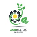 Agriculture Business Vector Logo Template. Green Leaf With Two B Royalty Free Stock Photo