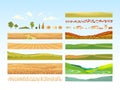 Agriculture cartoon vector objects set