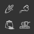 Agriculture chalk icons set