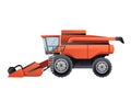 Agriculture combine harvester rural industrial farm vehicle vector illustration on white background Royalty Free Stock Photo